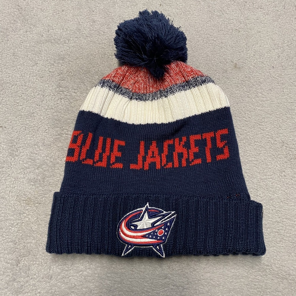 NHL Fanatics Authentic Pro Beanie Columbus Blue Jackets Hockey Pom Pom Knit